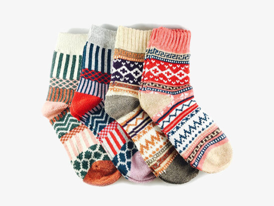 JOYCA & Co. 3-5 Pairs Womens Multicolor Fashion Warm Wool Cotton Thick Winter Crew Socks.