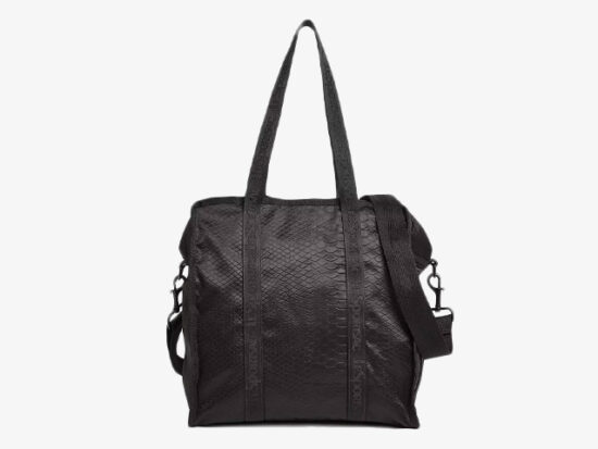 LeSportsac Gabrielle Medium Snake-Embossed Nylon Box Tote.