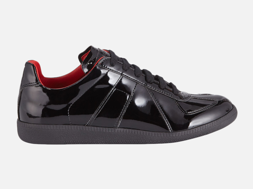 Maison Margiela Men's Replica Lace-Up Patent Sneakers.