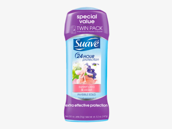 Suave Sweet Pea Antiperspirant Deodorant, 2.6 oz, Twin Pack.