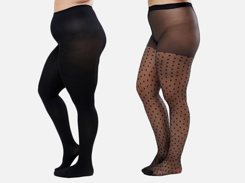 ASOS DESIGN Curve 120 denier black tights.