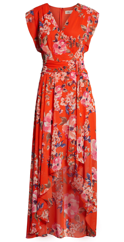 Floral High/Low Maxi Dress ELIZA J.