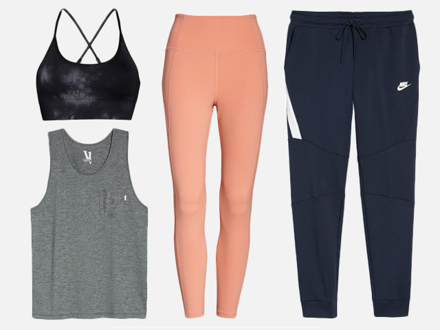 Leggings and workout clothes.