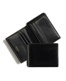 'Old Leather' Money Clip Wallet BOSCA.