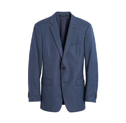 Slim Italian Sharkskin Suit Jacket.