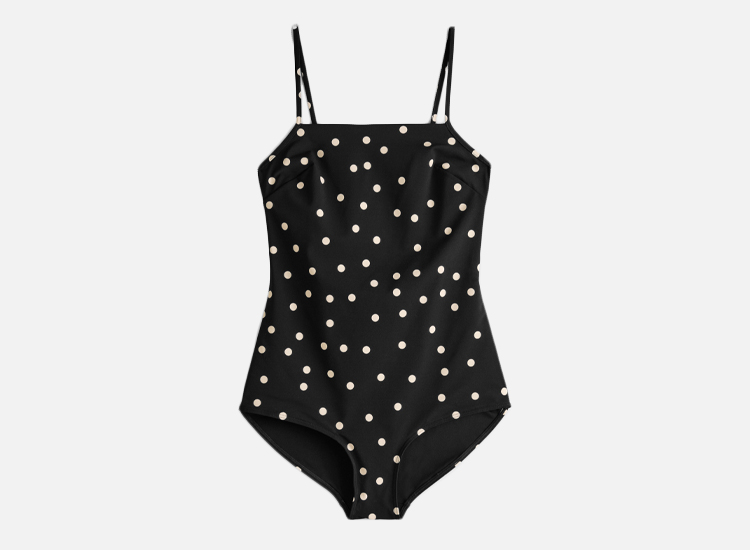 &other stories Square Neck Polka Dot Swimsuit.
