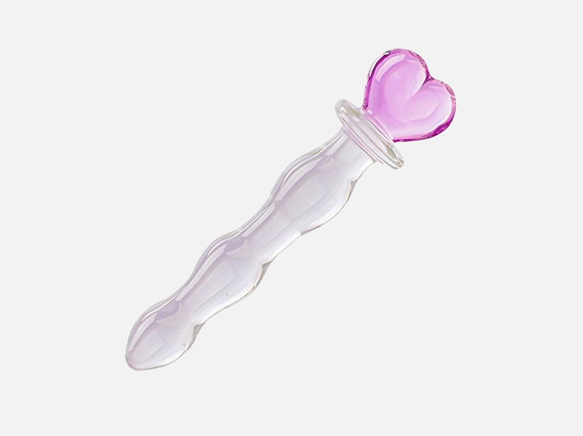 Crystal Glass Pleasure Wand Dildo Penis, Pink.