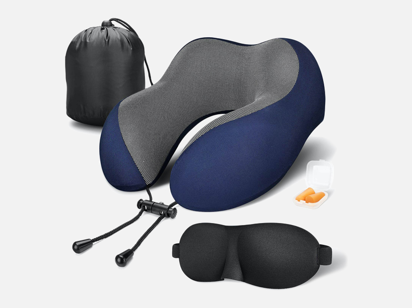 MLVOC Travel Pillow 100% Pure Memory Foam Neck Pillow.