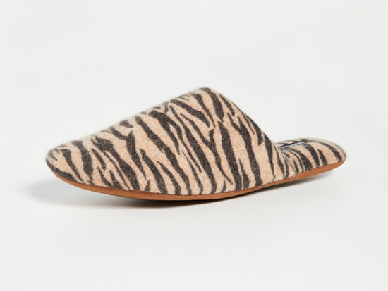 Minnie Rose Tiger Cashmere Slippers.