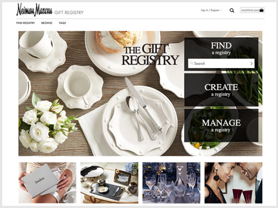 Neiman Marcus Wedding Registry.