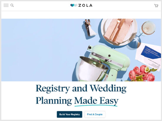 Zola Wedding Registry.