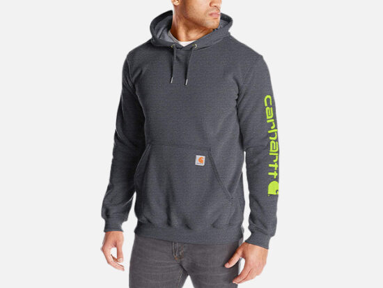 Carhartt Men's Midweight Sleeve Logo Hooded Sweatshirt.