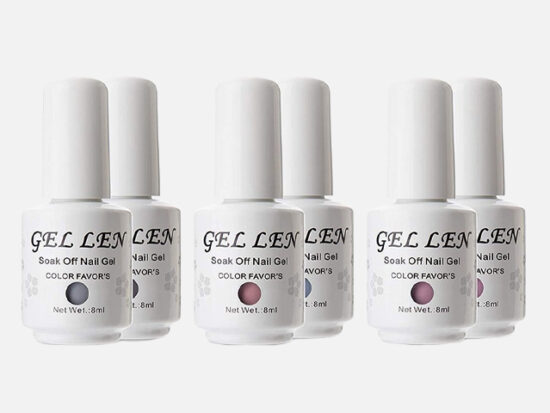 Gellen Gel Nail Polish Set - Nude Grays 6 Colors.