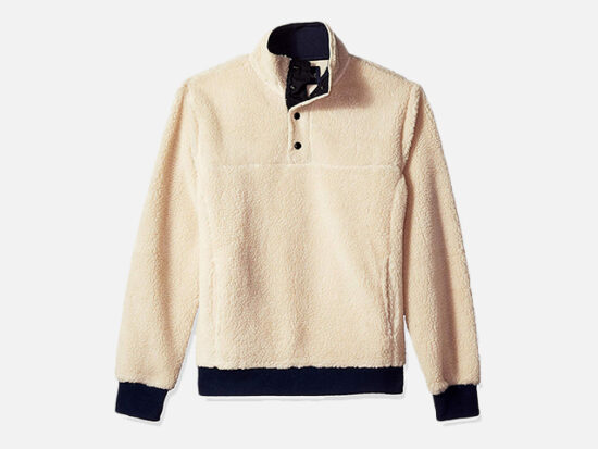 J.Crew Mercantile Men's Sherpa Fleece Mock Neck Pullover.