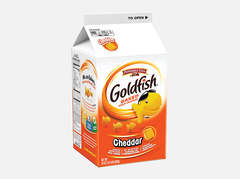 Pepperidge Farm Goldfish Cheddar Crackers, 30 Ounce Carton, 6 Count.