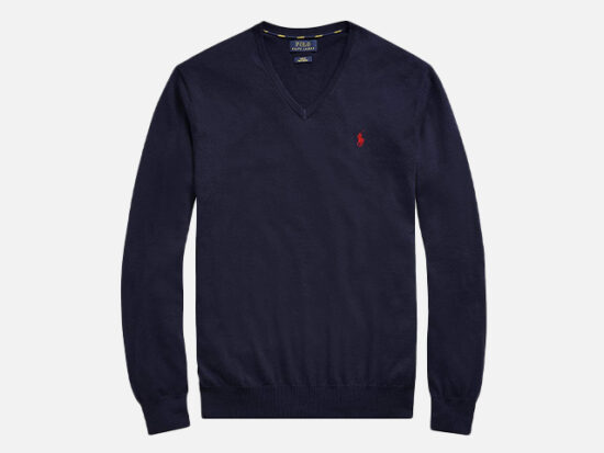 Polo Ralph Lauren Men's Classic Fit Long Sleeve V-Neck Pima Cotton Sweater.