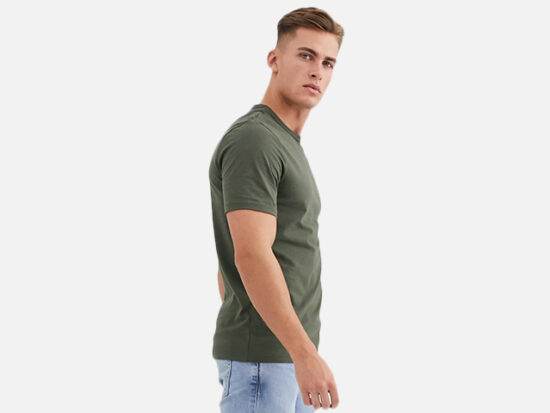 River Island slim fit t-shirt in khaki.