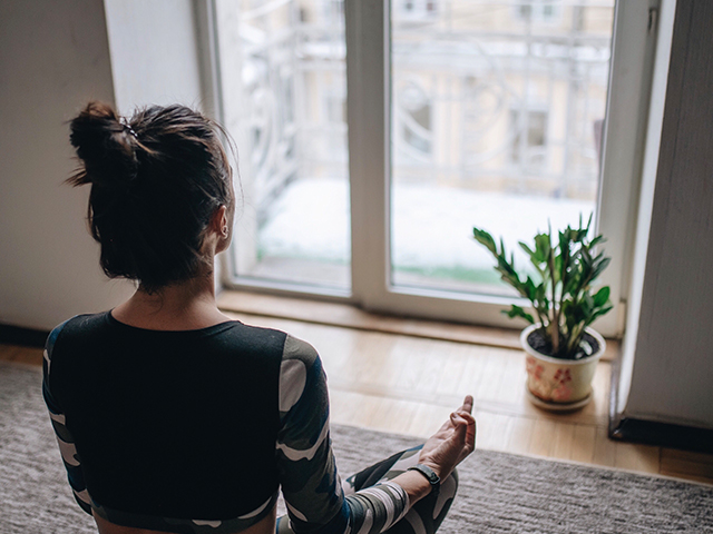 Meditation at home.